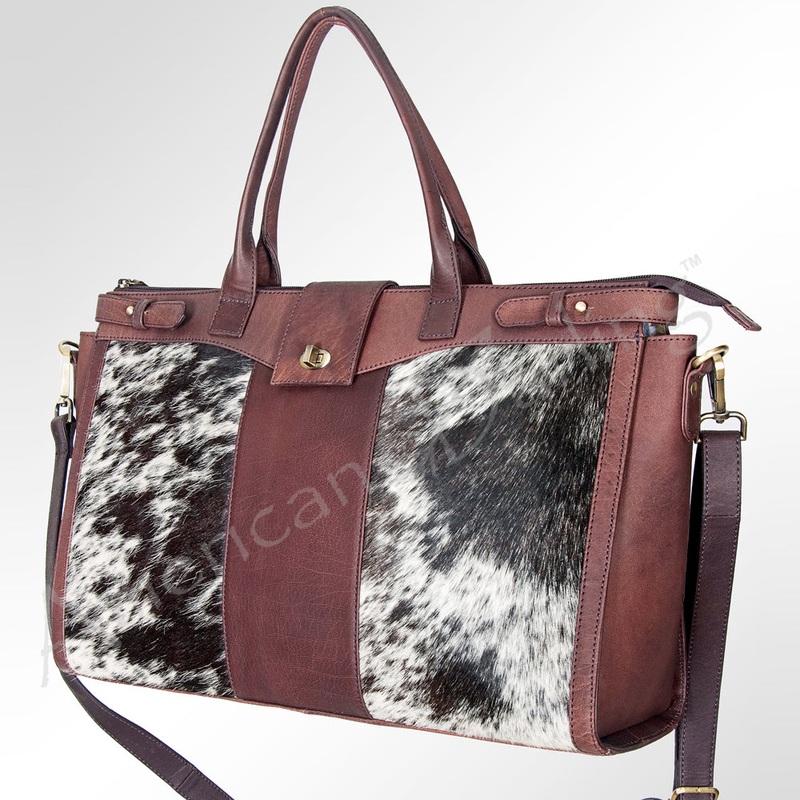 American Darling Tote Hand Tooled Hair on Genuine Leather Western Women Bag Handbag Purse | Travel Bags College Casual