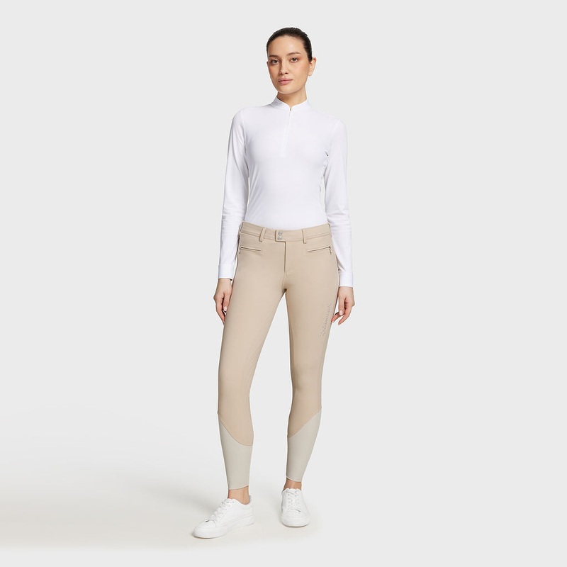 Ladies Adele Breeches | Medium Rise | Knee Grip | Sand