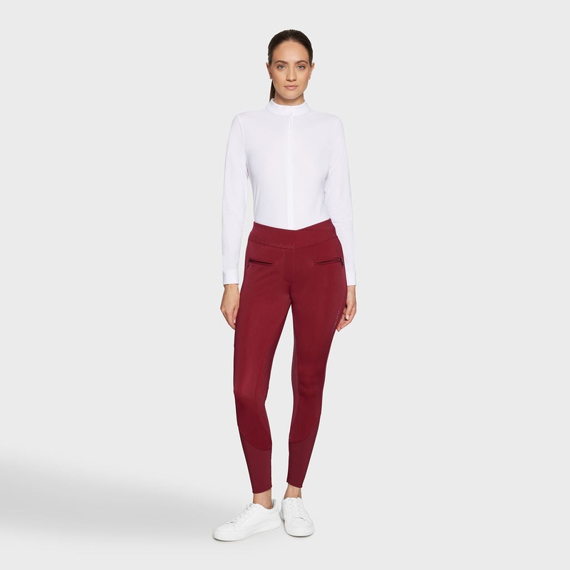 Ladies Alpha Winter Breeches | Knee Grip | Medium Rise | Burgundy