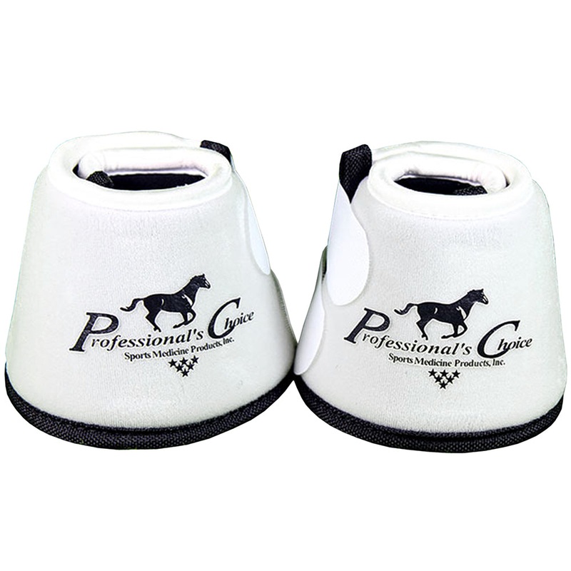 White Medium Professional’S Choice Quick Wrap Hoof Soft Horse Bell Boot