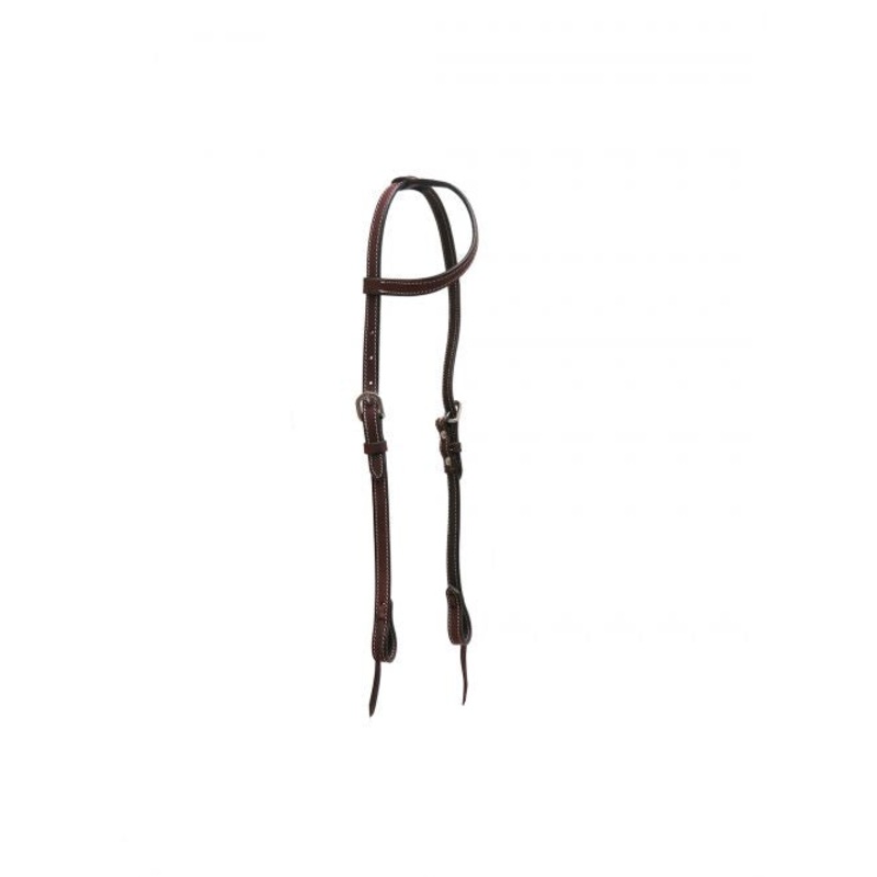 #74045: Showman  Double stitched one ear headstall with tie on bit loops