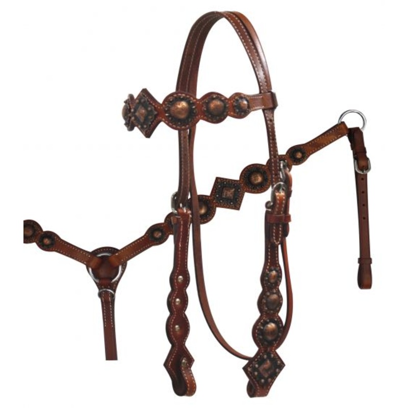 Showman Vintage Style Headstall and Breast Collar Set