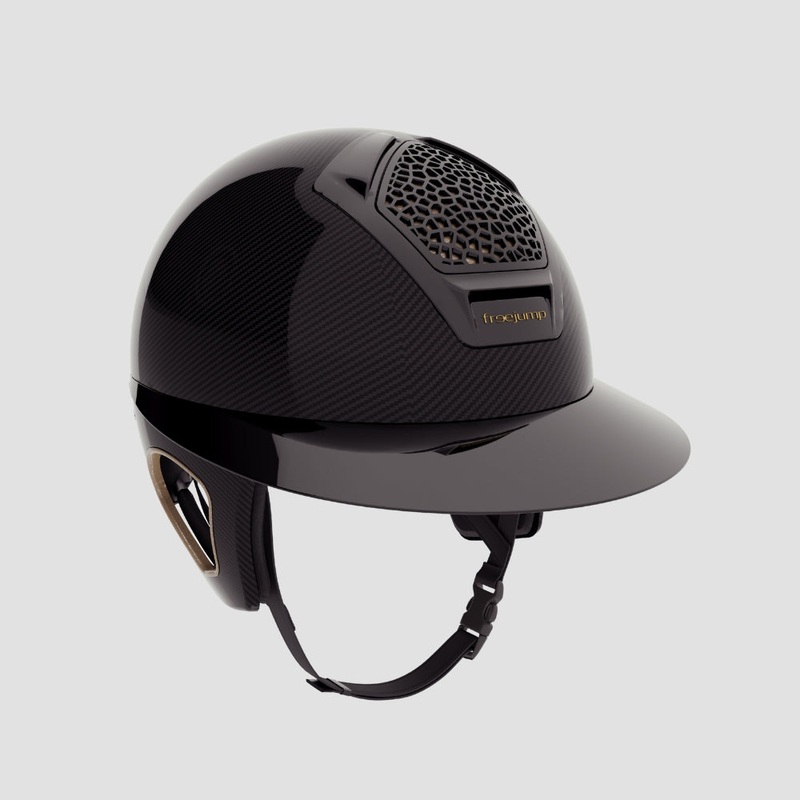 Vorono Carbon Helmet With Temple Protection | Black | Zeus Gold