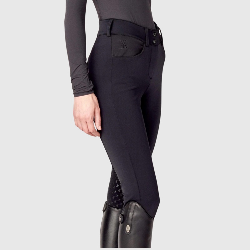 Yagya Winter Compression Knee Grip Breeches, Black