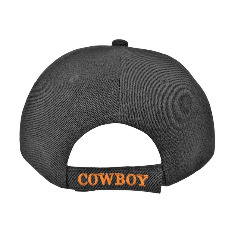 Cowboy stitched Ballcap with Cowboy and Shadow with ‘Cowboy’ Embroidered on Bill and back of hat
