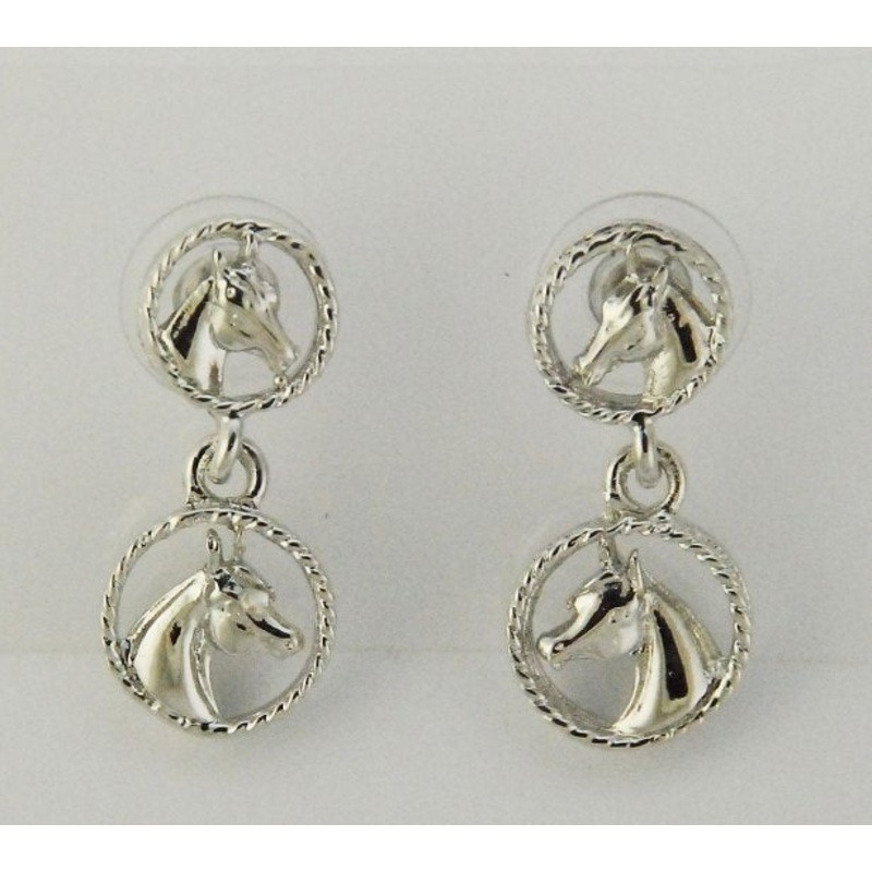Finishing Touch Horse Heads In Circles Earrings