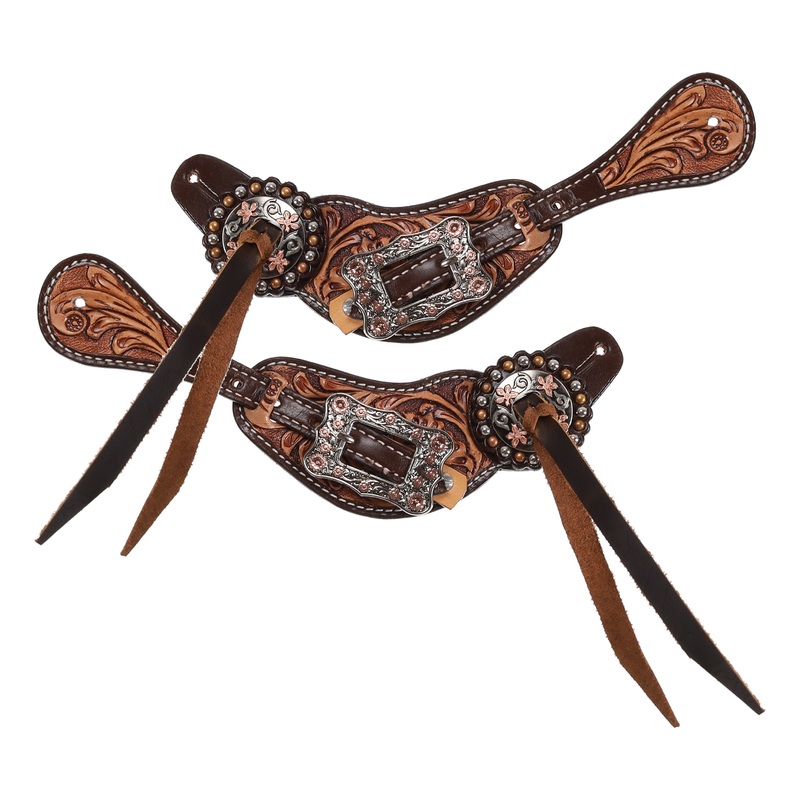 Showman Ladie’s Argentina Cow Leather Tumbleweed Spur Strap