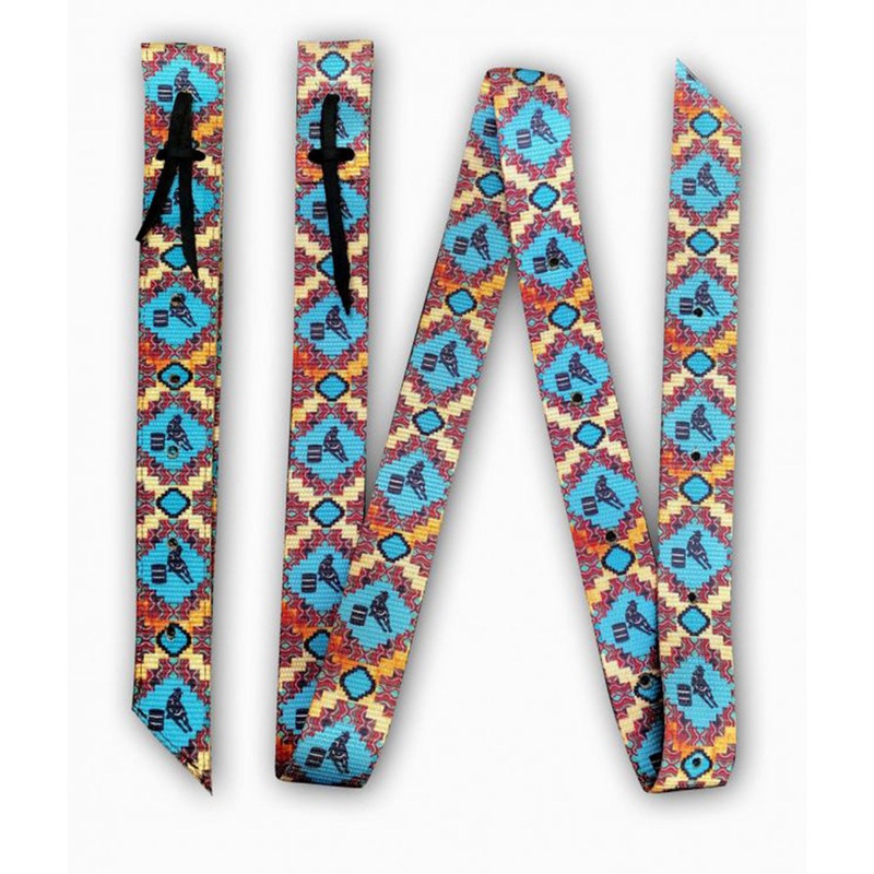 Showman Premium Quality Barrel Racer Print Nylon Tie Strap and Off Billet Set