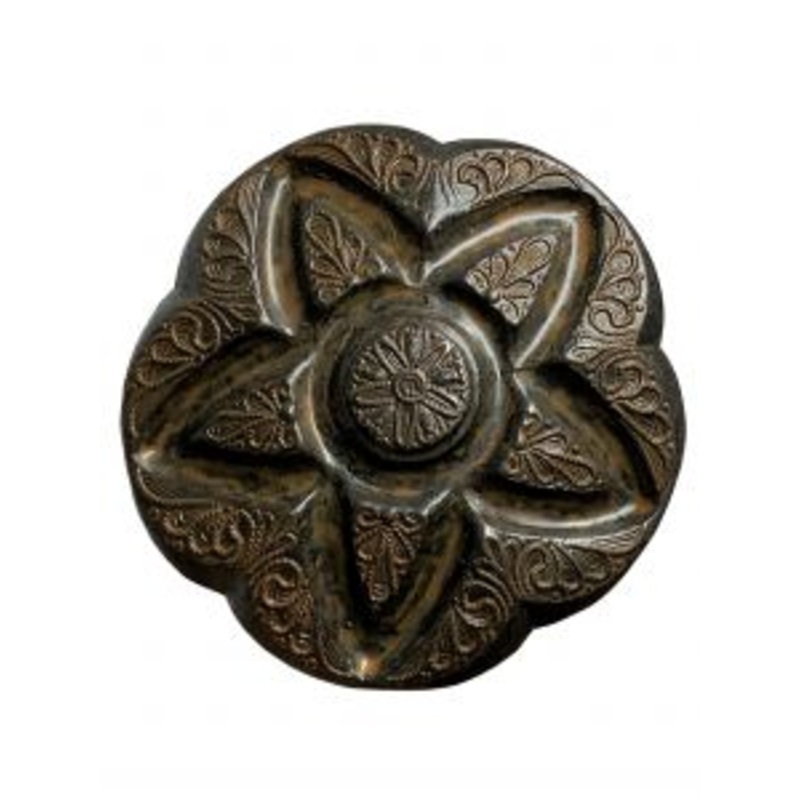 Antique copper star design concho with screw