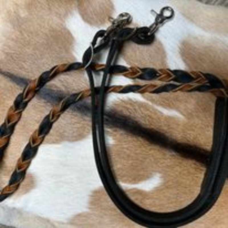 Braided Leather Roper Reins