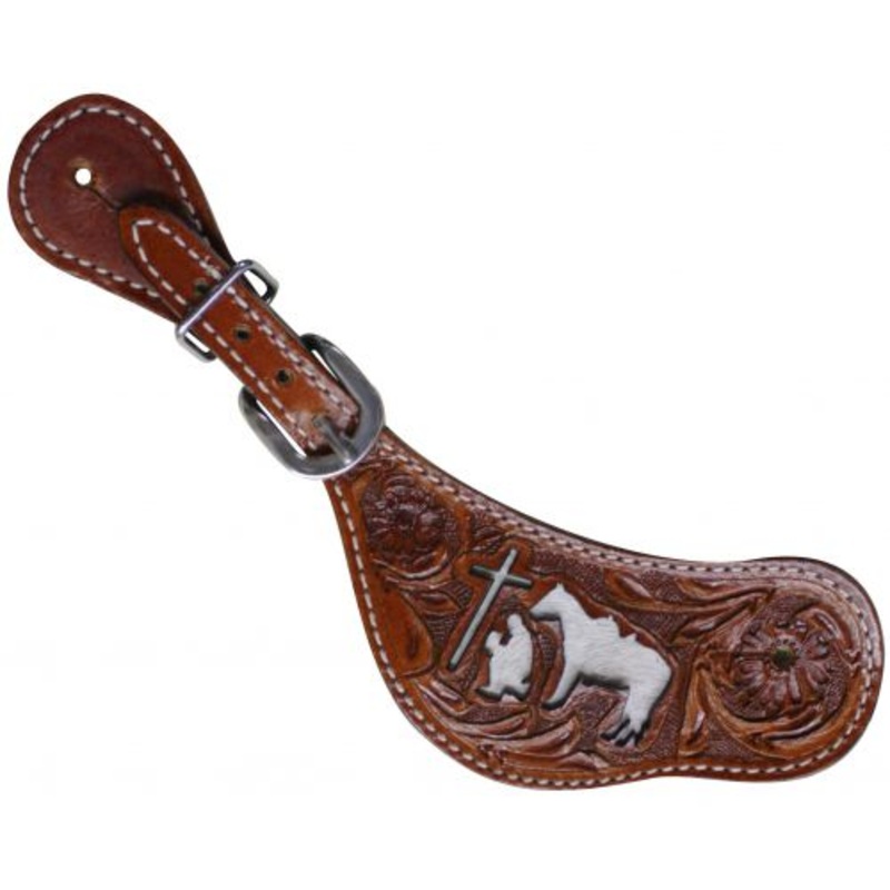#30629: Showman Ladies Praying Cowboy Racer Spur Straps