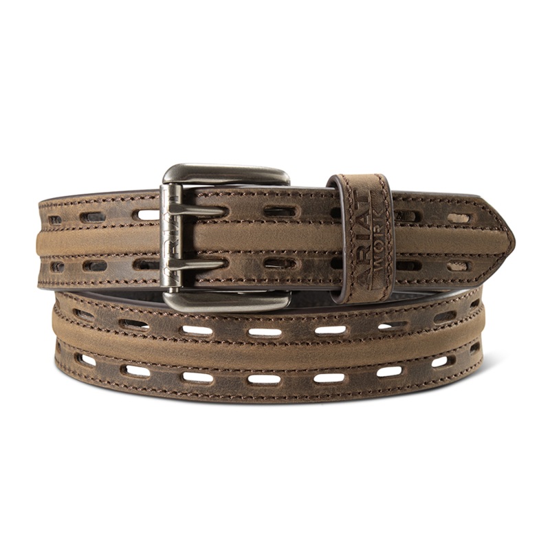 A1700702 Ariat Mens Work Belt 1 1/2″ Double Hole – Brown