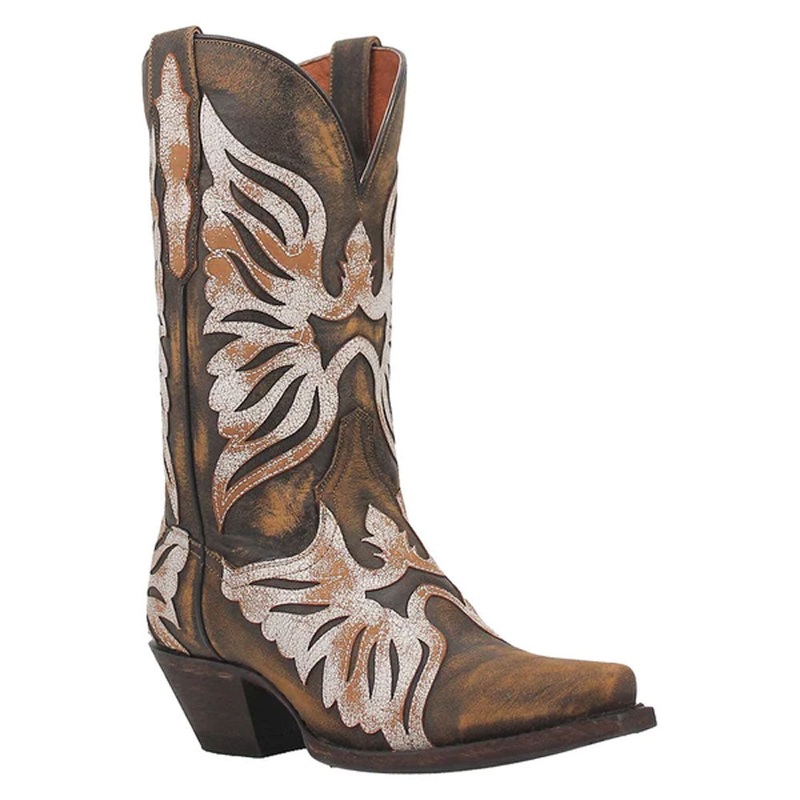 DP4359 Dan Post Women’s Ndulgence Snip Toe Brown Leather Western Cowboy Boots