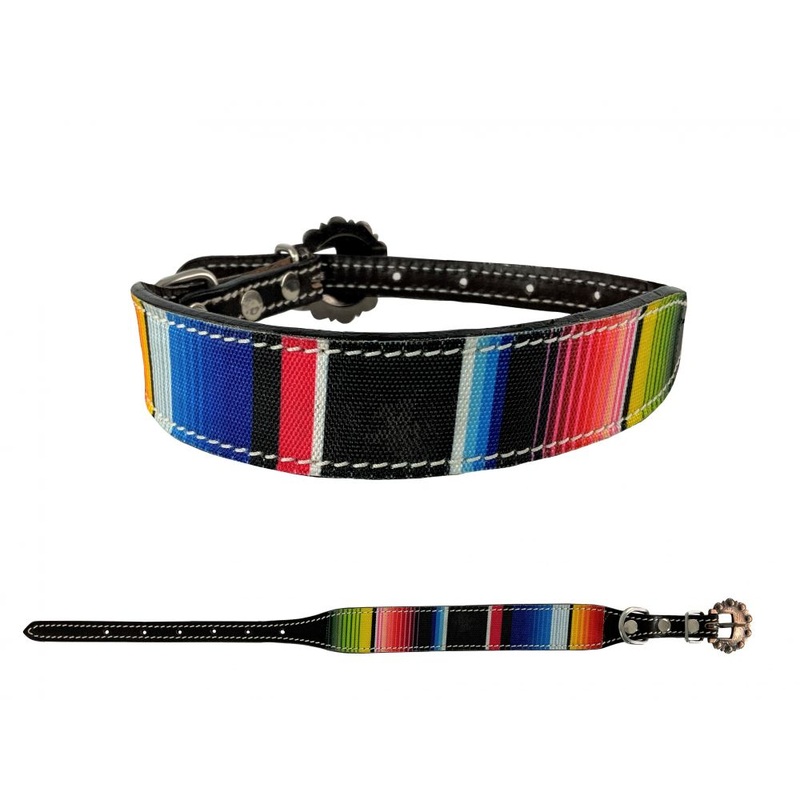Showman Couture Dark oil leather southwest dog collar