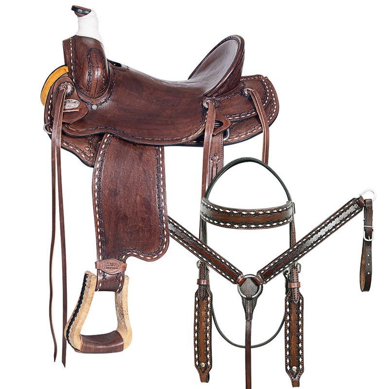 16 In Western Horse Saddle American Leather Ranch Roping Trail Hilason Dark Brown