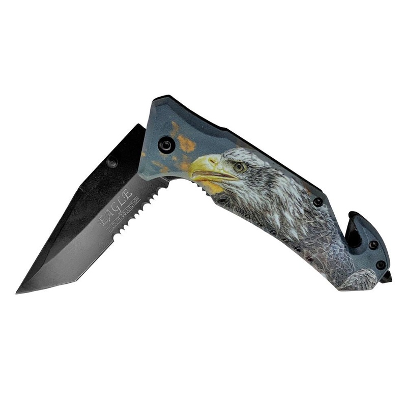 Snake Eye Tactical Rescue Style Spring Assist Knife – Eagle Wildlife Collection
