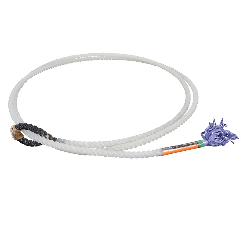 White Rattler Racer Calf Piggin String- Black Eye 1/4″