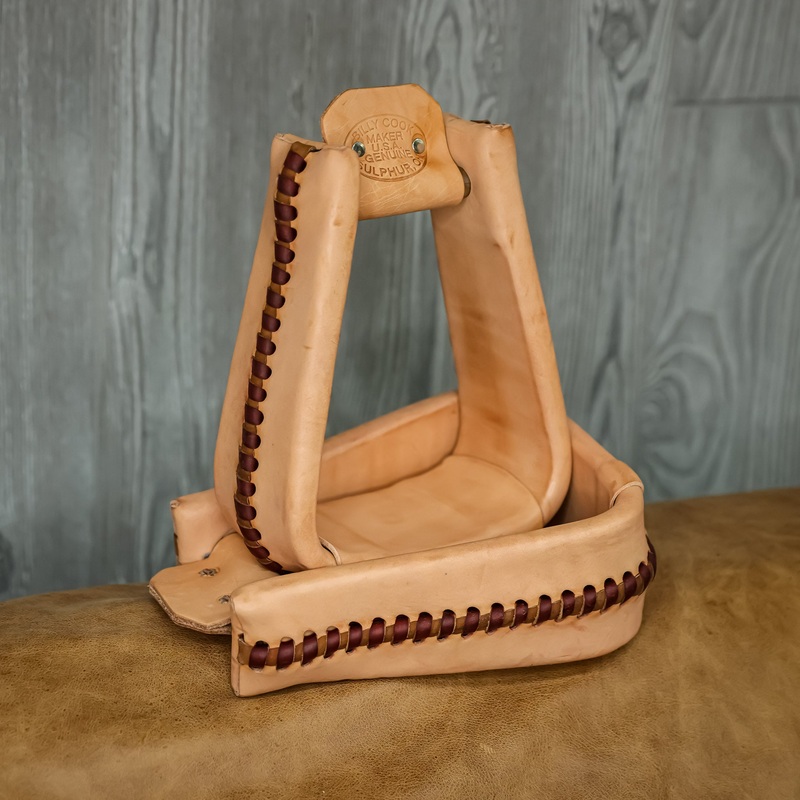3″ Deep Roper Stirrups-Leather Covered