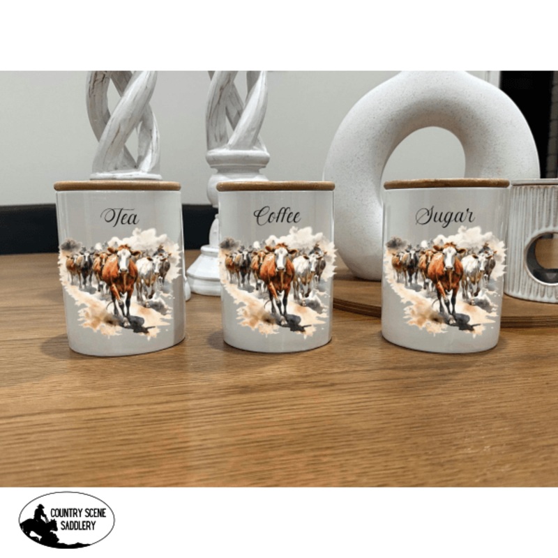 Country Storage Canisters – Charolais Mum & Calf Collection