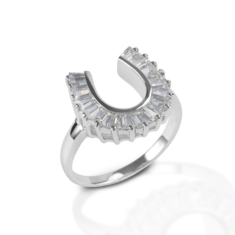 Kelly Herd Baguette Horseshoe Ring