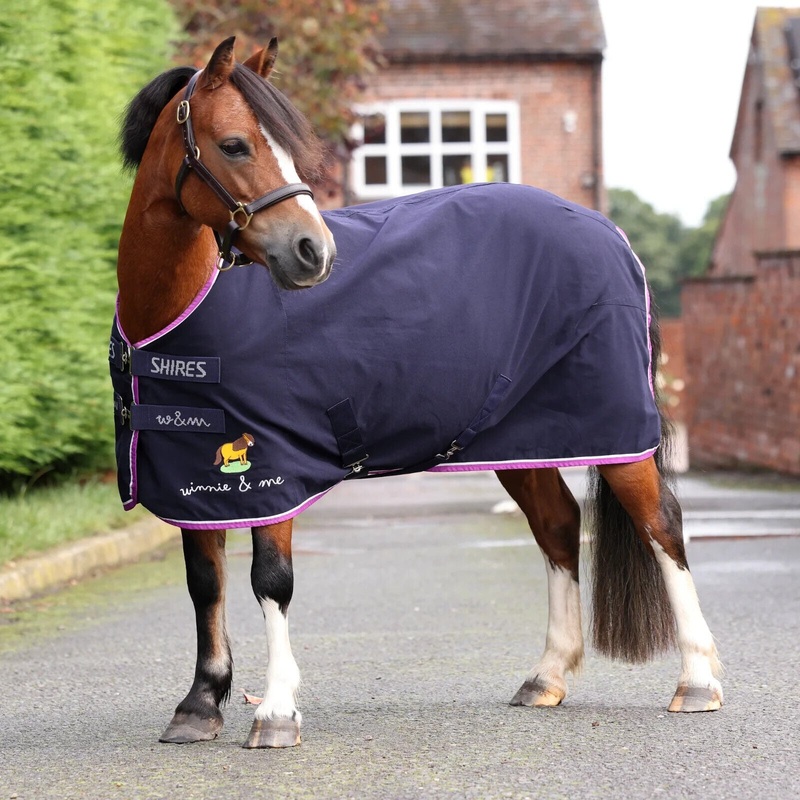 Shires Winnie & Me Stable Sheet, Travel Rug, Pony, 3’6″ – 5’3″, Navy