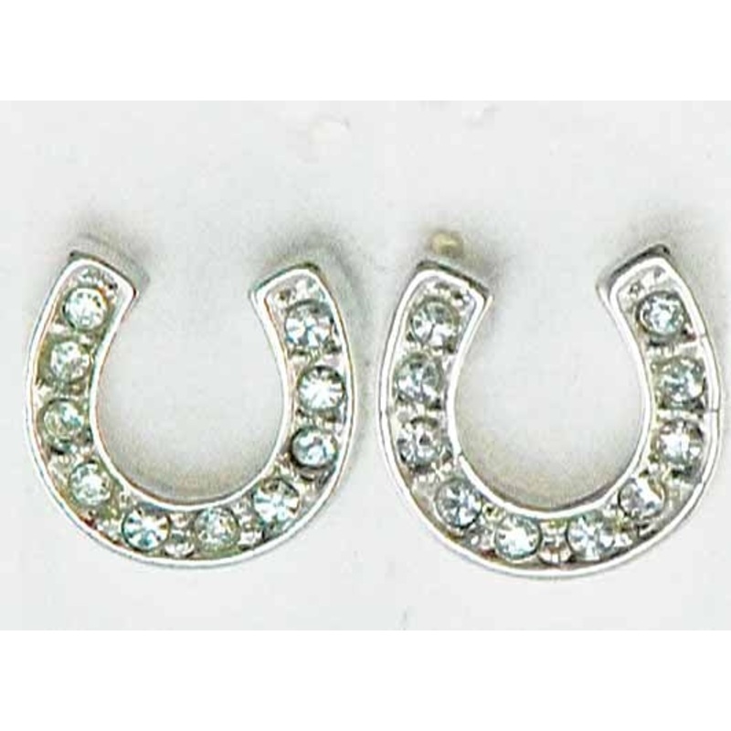 Western Edge Horseshoe With Crystal Stones Earrings