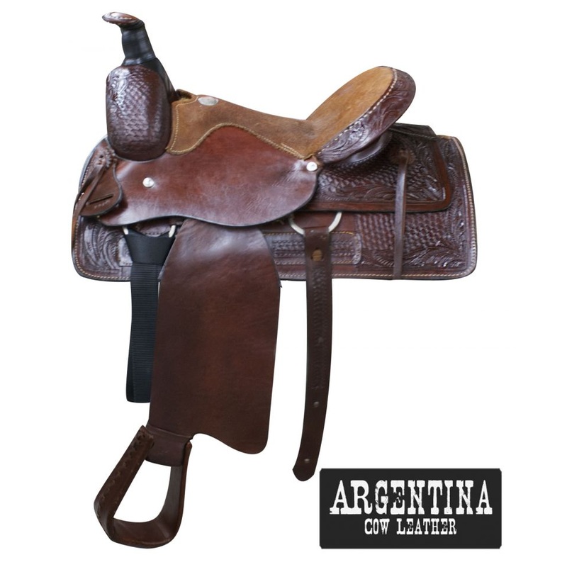 16 Buffalo Argentina cow leather roper style saddle