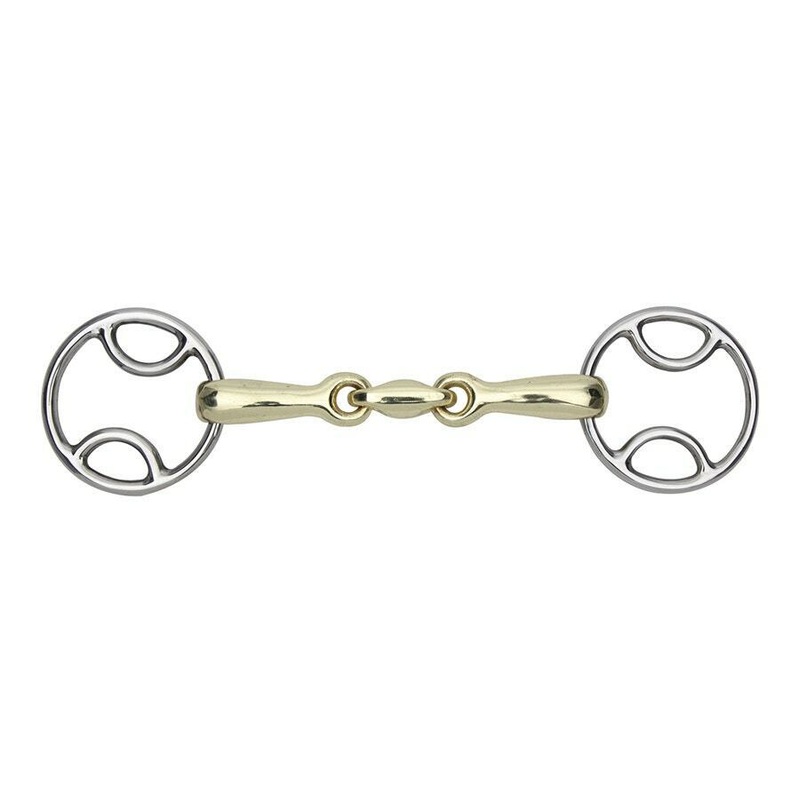 Shires Bevel Snaffle Bit With Lozenge Brass Alloy