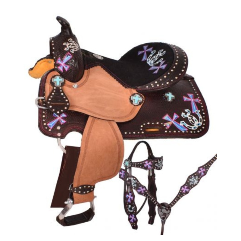 12″ DOUBLE T YOUTH BARREL STYLE SADDLE SET