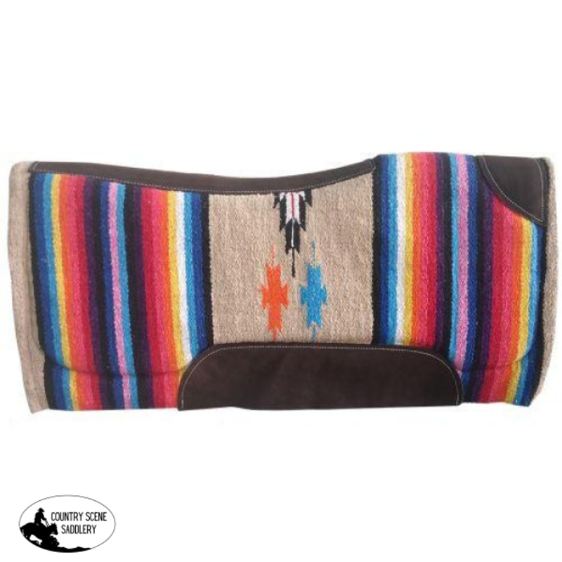 32″ x 32″ Contoured Serape Felt Bottom Saddle Pad.