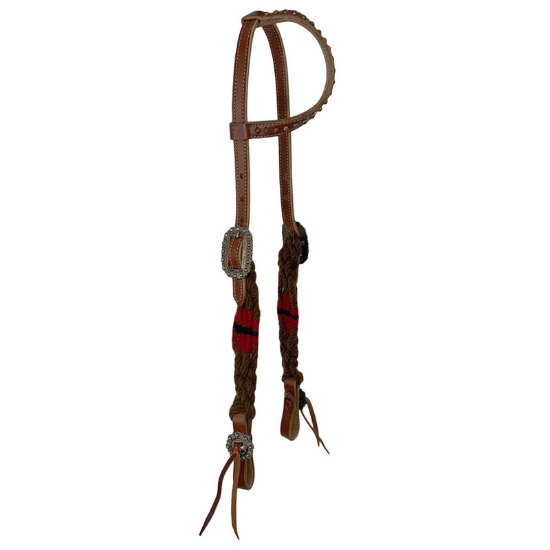Showman Redend Point Corded Mohair One Ear Headstall and Breastcollar Set