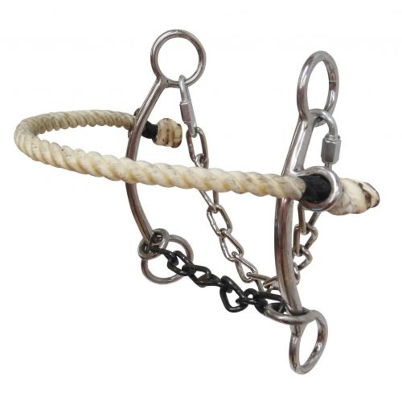 #15119: Showman  Stainless steel combo hackamore with chain mouth