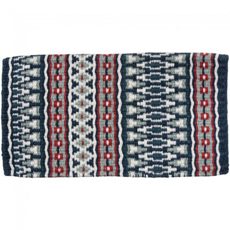 Tough 1 34″x36″ Teal/White/Coral Wool Saddle Blanket