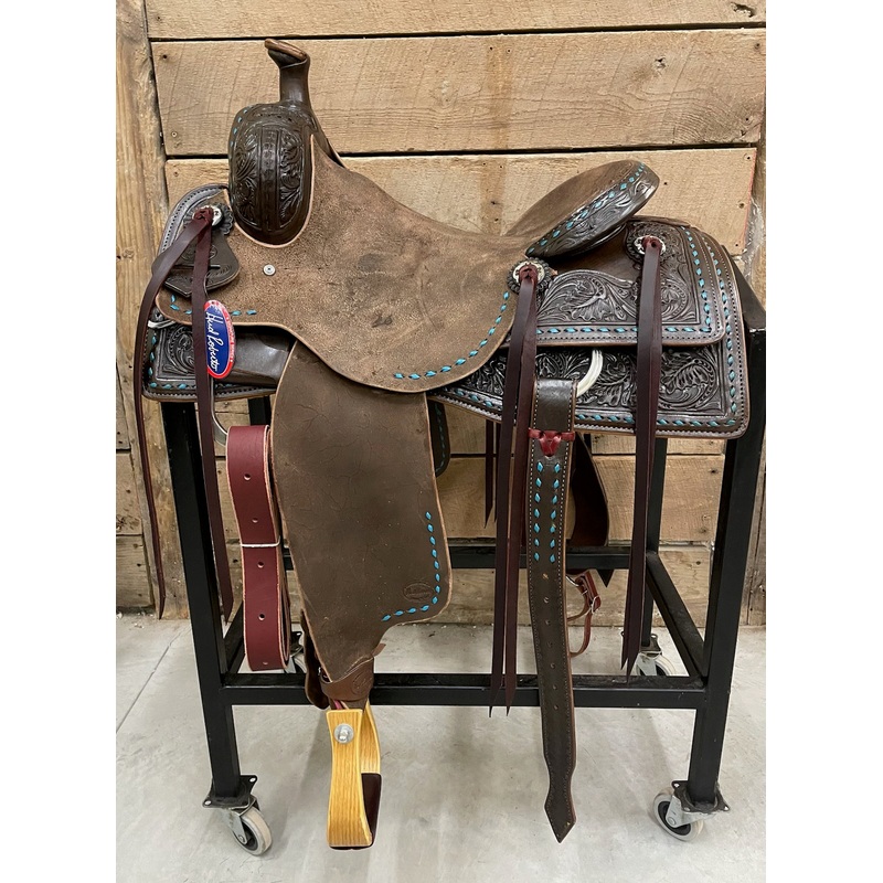 15.5″ HR Cowhorse Chocolate Turquoise