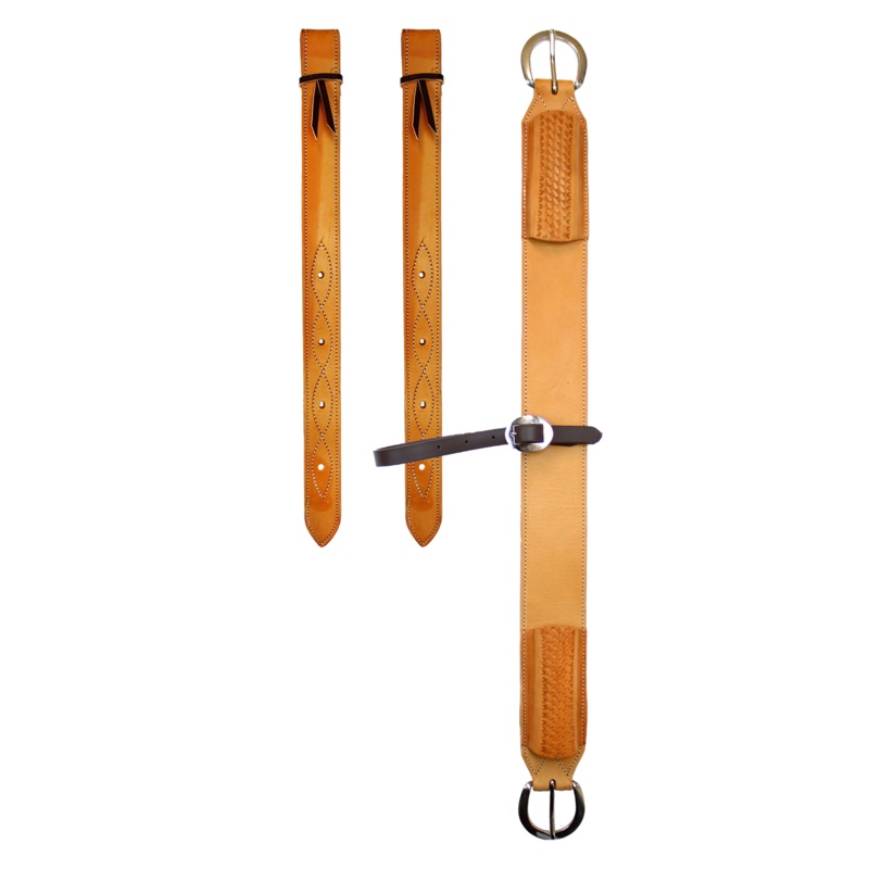3″ Leather Rear Girth Set – Basketweave