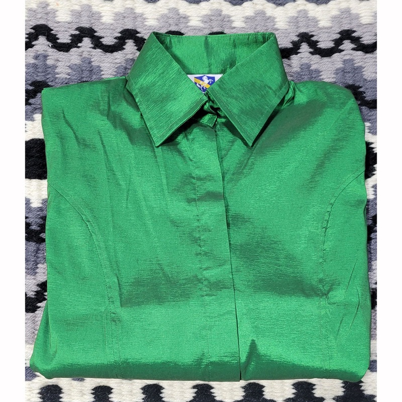 70199GRN Royal Highness Taffeta Concealed Zipper Show Shirt – Emerald Green
