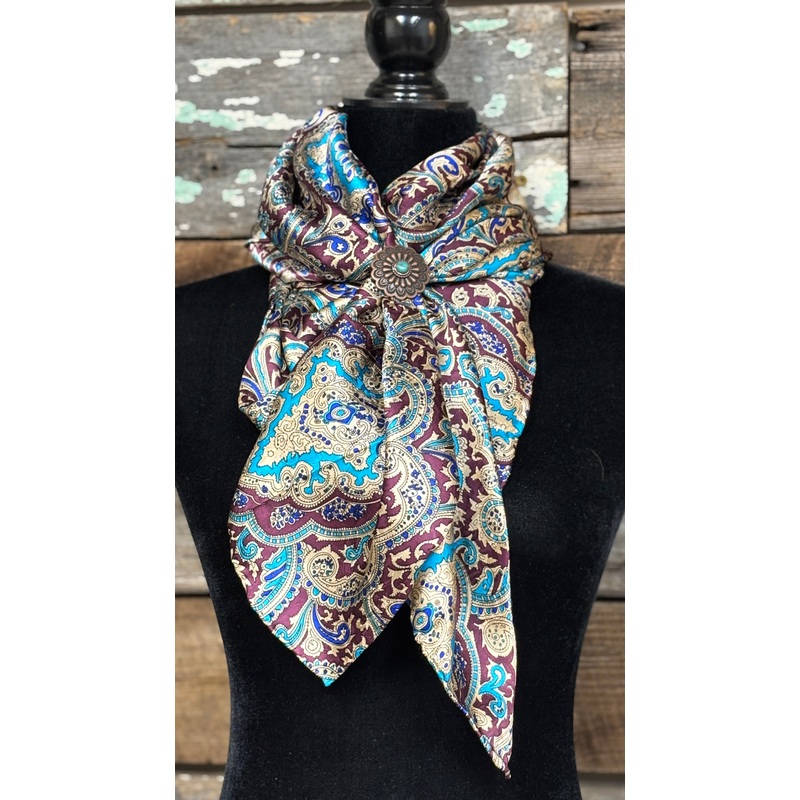 Paisley Jacquard Silk Scarf ~ Red/Gold
