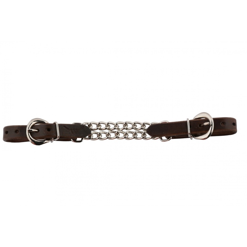 Double Curb Chain with Leather Ends