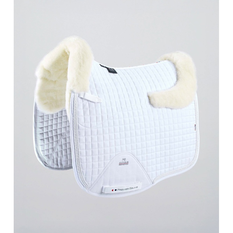 Pony Close Contact Merino Wool Half Lined European Dressage Square White/Natural Wool