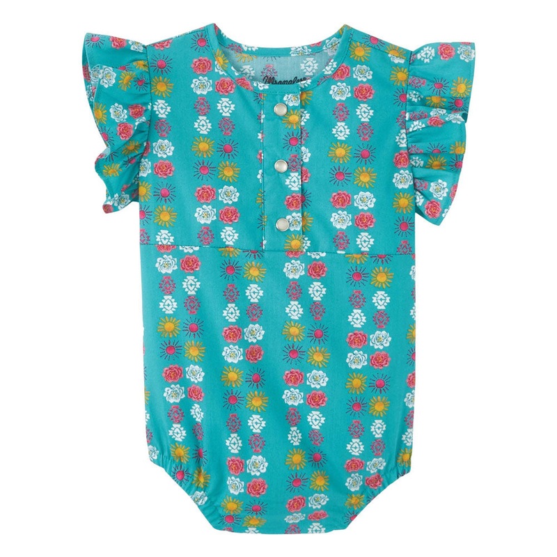 112346595 Wrangler Baby Girl Bodysuit – Teal Multicolor
