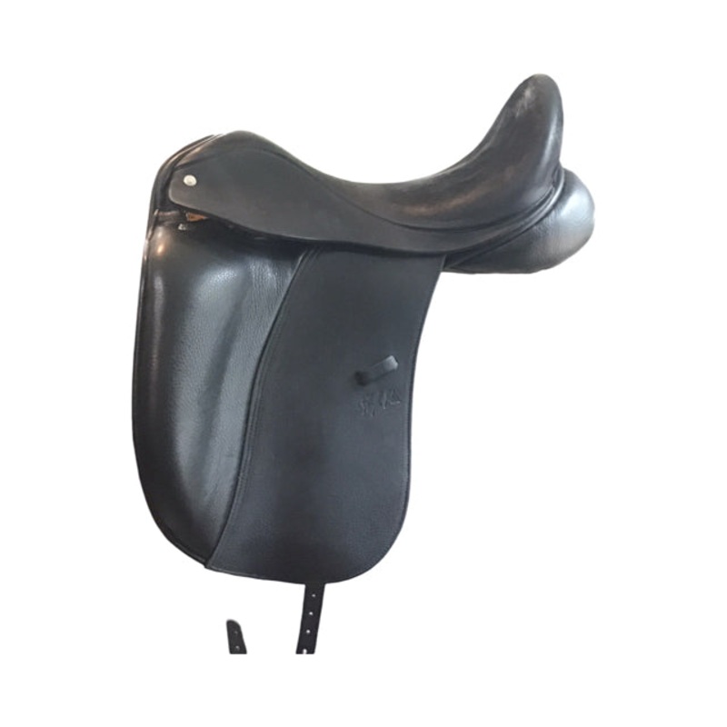 18″ Custom Saddlery Steffan’s Advantage MW Used Monoflap Dressage Saddle – C