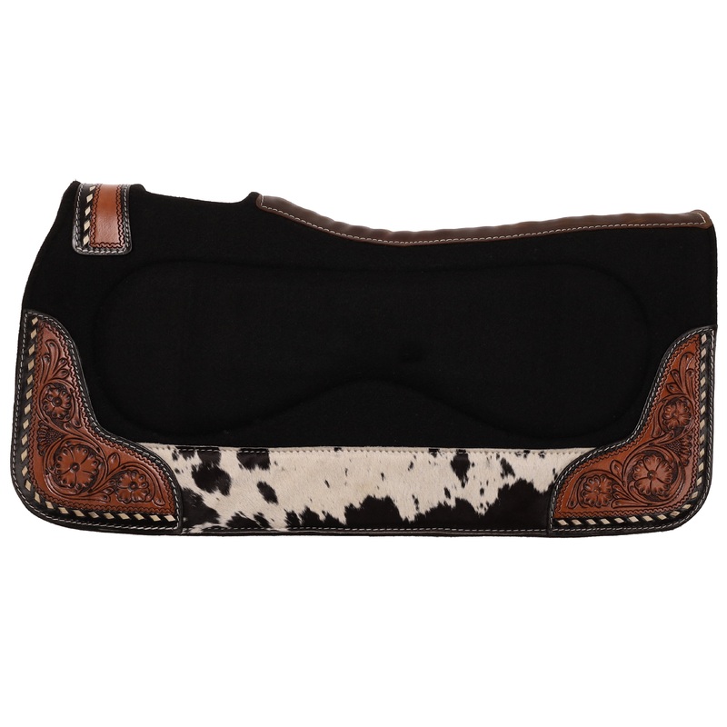 31″ x 32″ Bloomhide Contoured Black Felt Saddle Pad- FREE SHIPPING