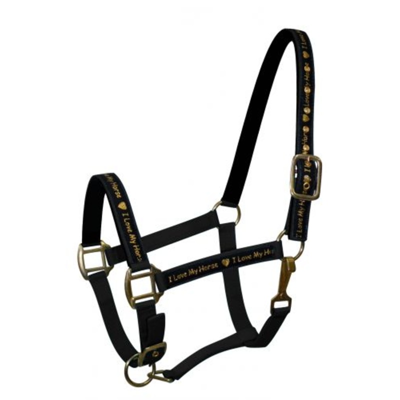 #6560: Average horse size nylon halter with neoprene lined nose and crown