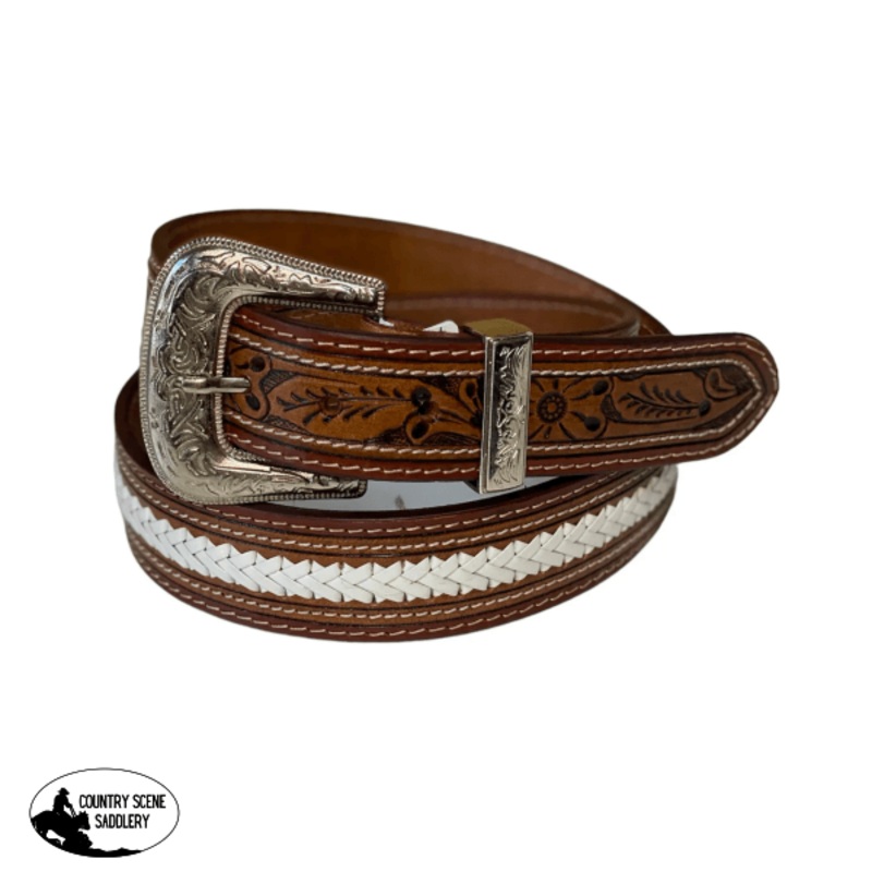 A8465 – Koa Leather Hand Carved Western Belt