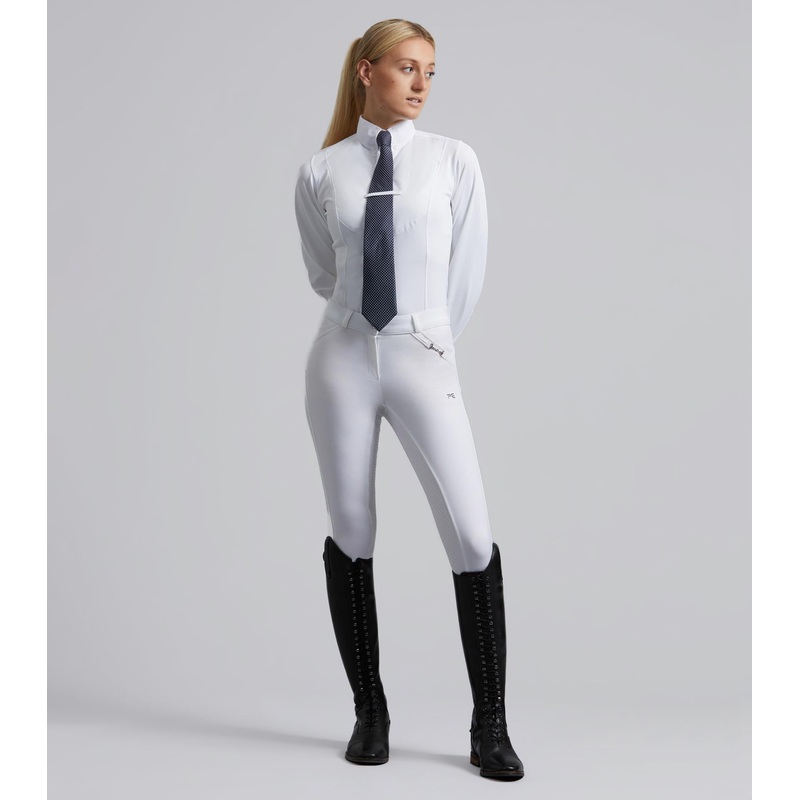 MARKED-Delta Ladies Full Seat Gel Competition Riding Breeches White