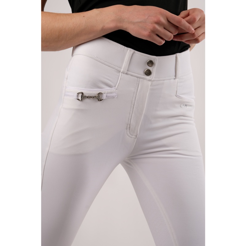 Montar Molly Yati Ladies High Rise Full Grip Breeches, White