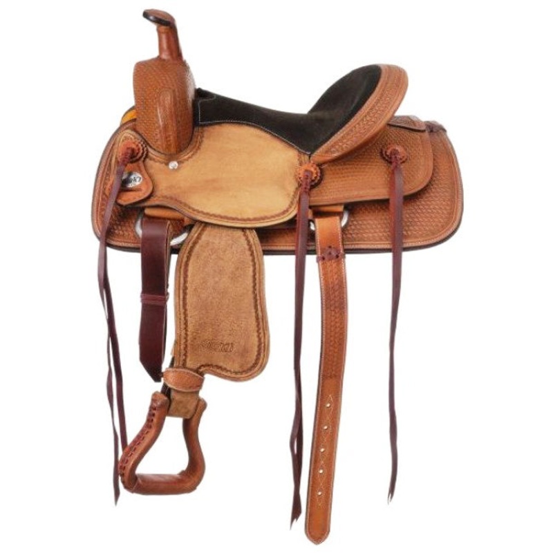 13″ Tough 1 Dalton Youth Roper Horse Saddle Girth Blanket Package Light Oil