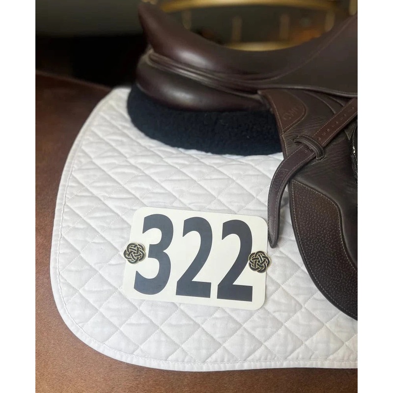 Dubois Cheval – Black & Gold Celtic Knot Number Pin Charm