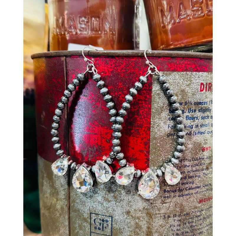 Rhinestone Teardrop Earrings