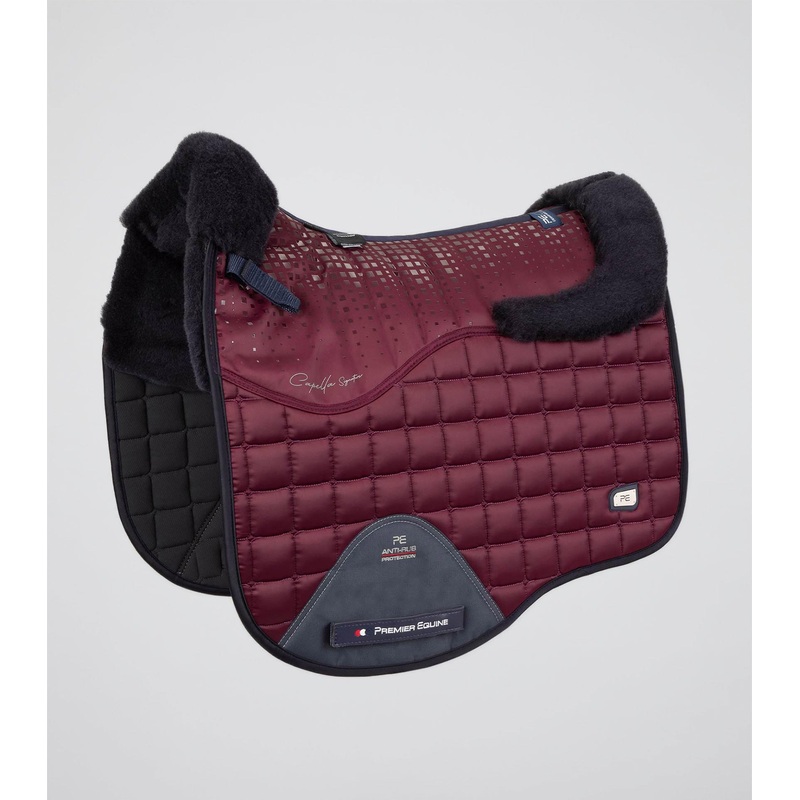 Capella Close Contact Merino Wool Dressage Square Wine/Navy Wool